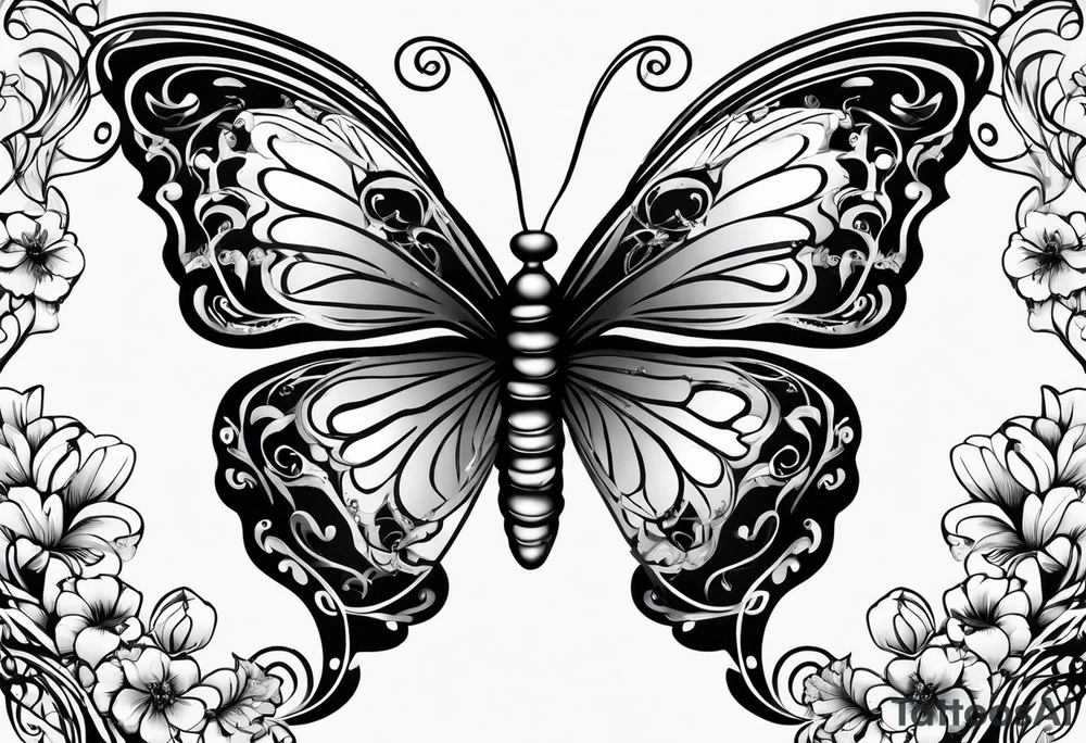 butterfly makes a heart tattoo idea