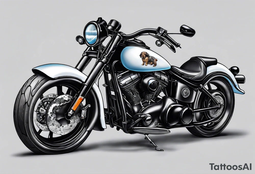Motorcycle Rider with a puppy dog look tattoo idea