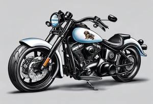 Motorcycle Rider with a puppy dog look tattoo idea