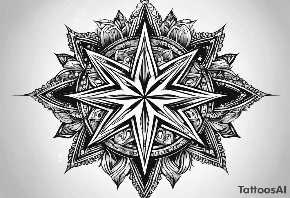 outline drawing of a star tattoo idea