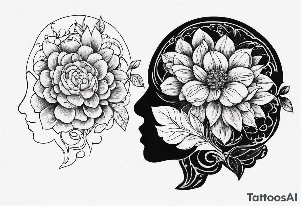 Flower and brain tattoo idea