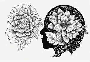 Flower and brain tattoo idea