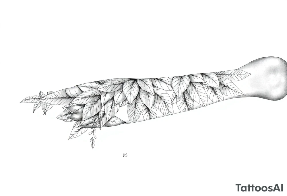 Amazon rainforest foliage tattoo idea