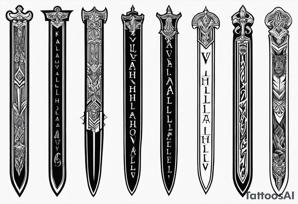 Valhalla sword tattoo idea
