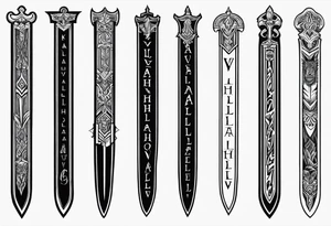 Valhalla sword tattoo idea