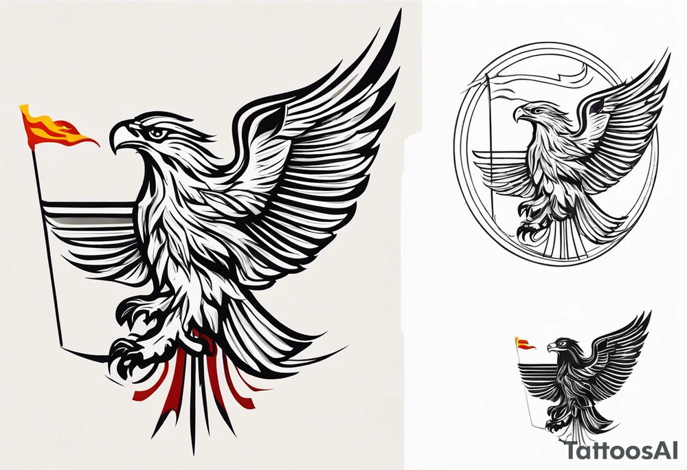 Very small tattoo similar to the eagle and sun on kazhak flag tattoo idea