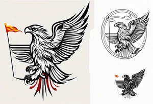Very small tattoo similar to the eagle and sun on kazhak flag tattoo idea