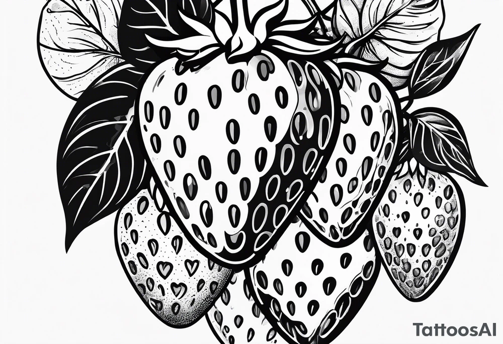 Illustrative one Strawberry tattoo idea