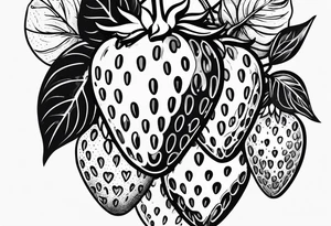 Illustrative one Strawberry tattoo idea