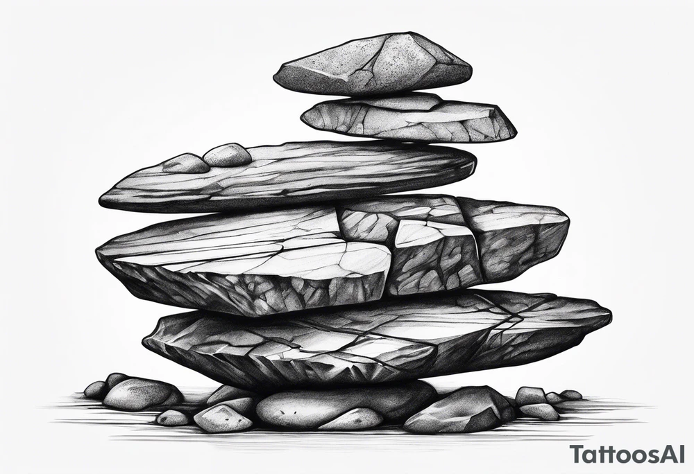 rocks balancing on top of each other tattoo idea