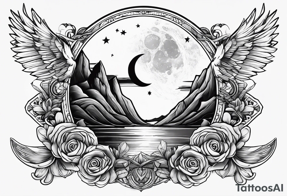 sacred moon tattoo idea
