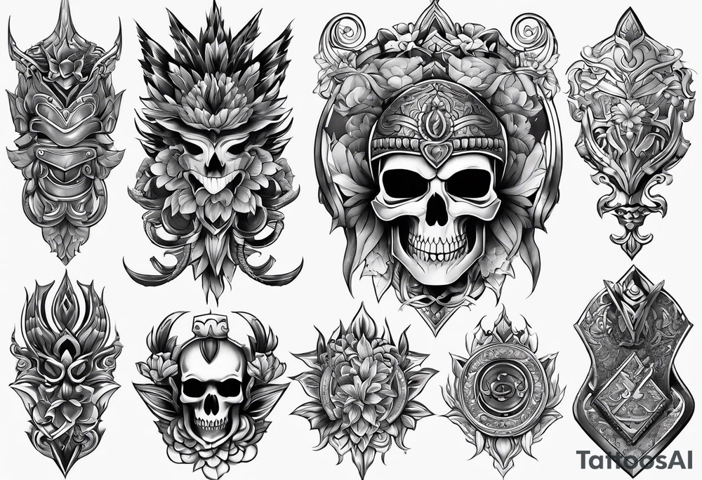 Shin armor tattoo idea