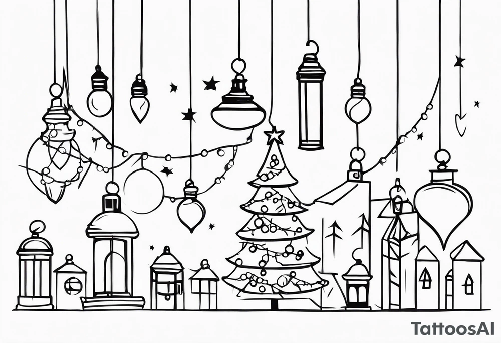 christmas lights tattoo idea