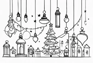 christmas lights tattoo idea