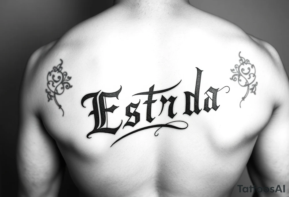 write estrada in Gothic letters tattoo idea