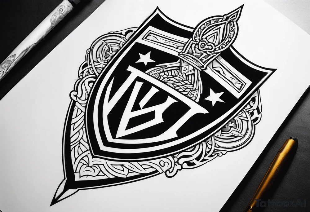 Valhalla sword shield steps tattoo idea