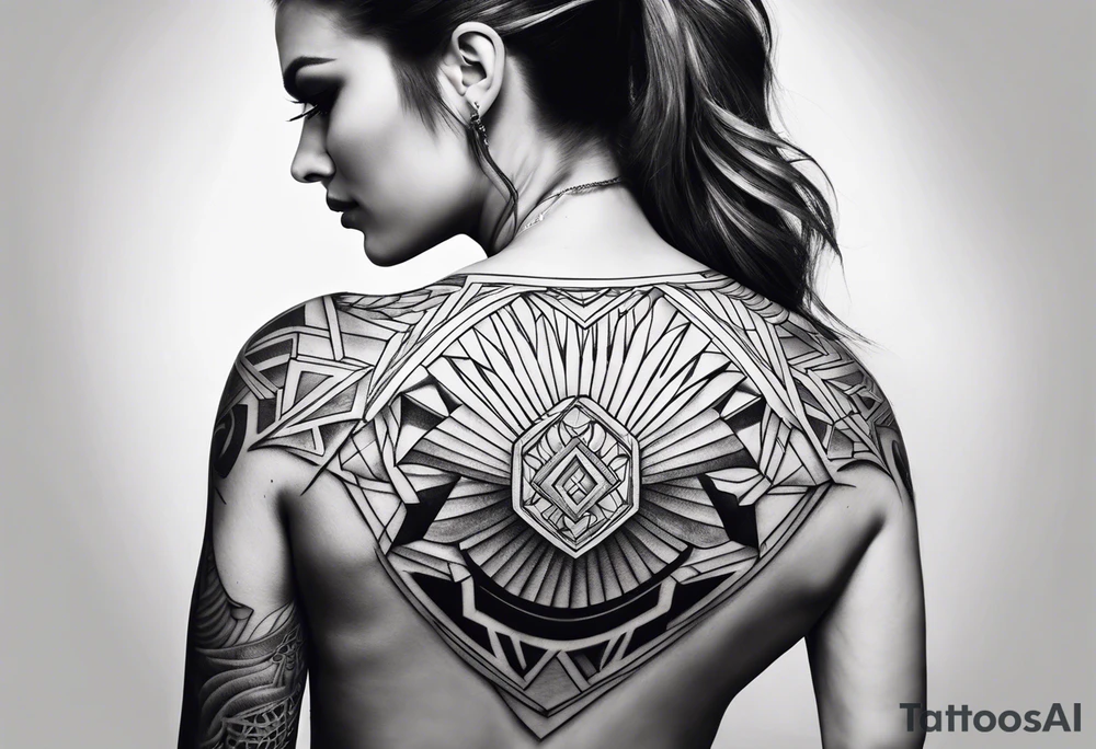 back shoulder muscle tattoo idea