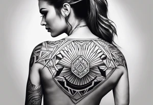 back shoulder muscle tattoo idea