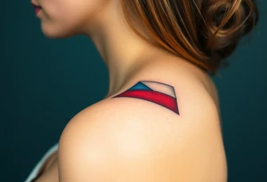 A minimalist Czech flag outline, with the blue triangle subtly blending into the red and white stripes tattoo idea