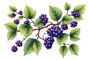 American traditional style Blackberry vine tattoo idea