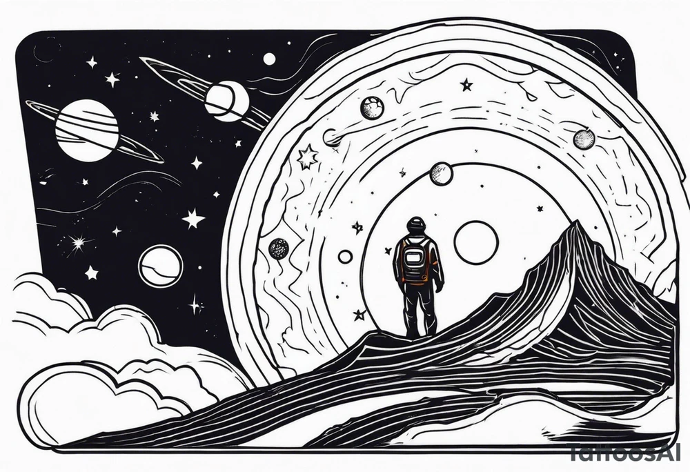 Man,solar, planet space tattoo idea
