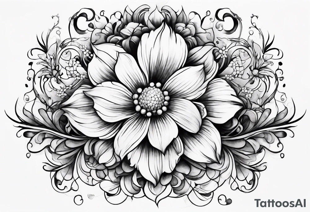 Abstract Chery flovers tattoo idea