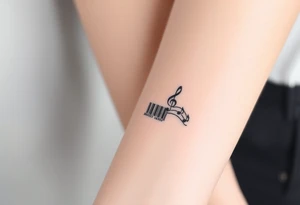 A barcode that transforms into musical notes, representing the harmony of a couple’s love story tattoo idea