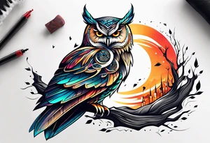 Owl Element Mage tattoo idea