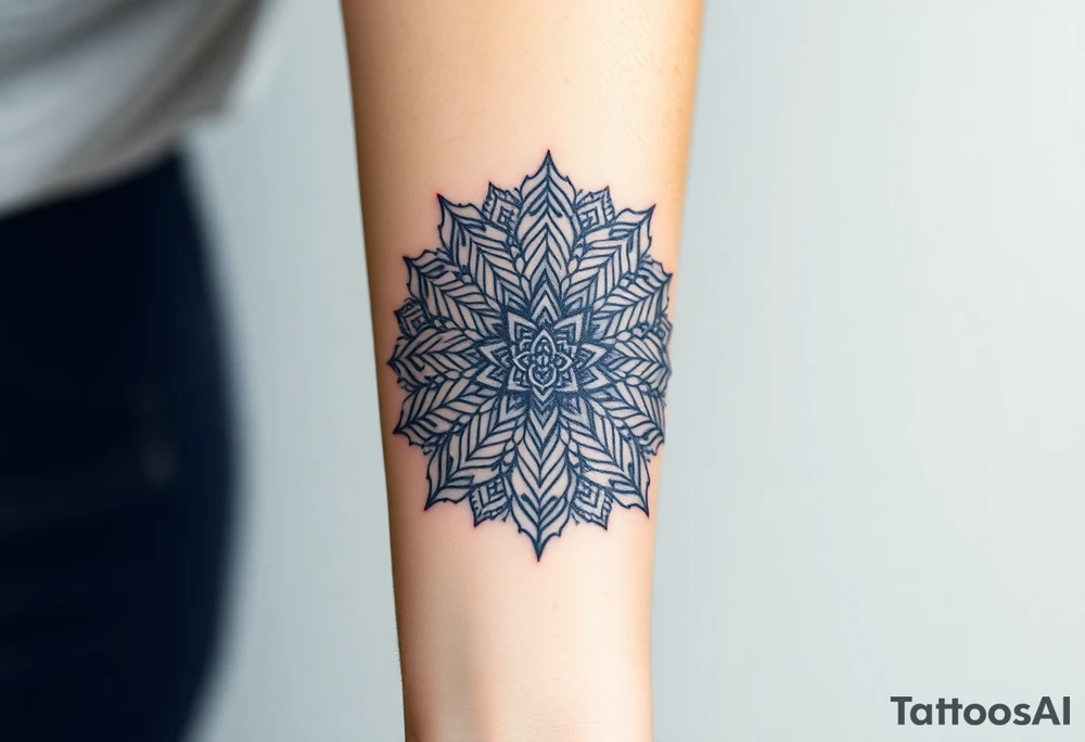 intricate mandala with sacred geometry and cosmic elements tattoo idea