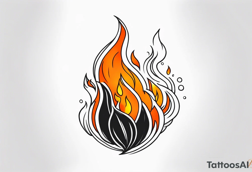 orange fire tattoo idea
