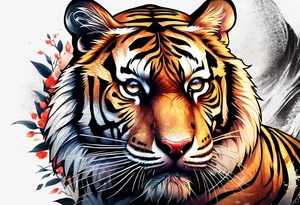 Tiger with the letter C tattoo idea