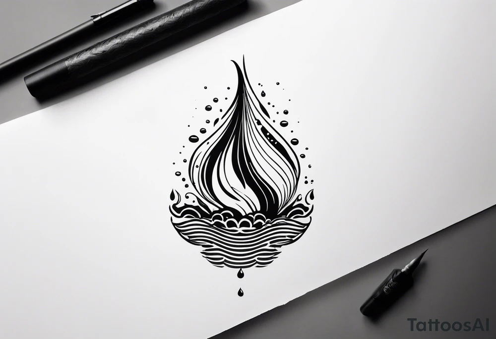 water drop falling into ocean tattoo idea