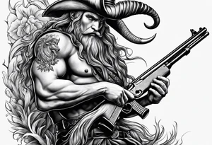 capricorn with a shotgun tattoo idea