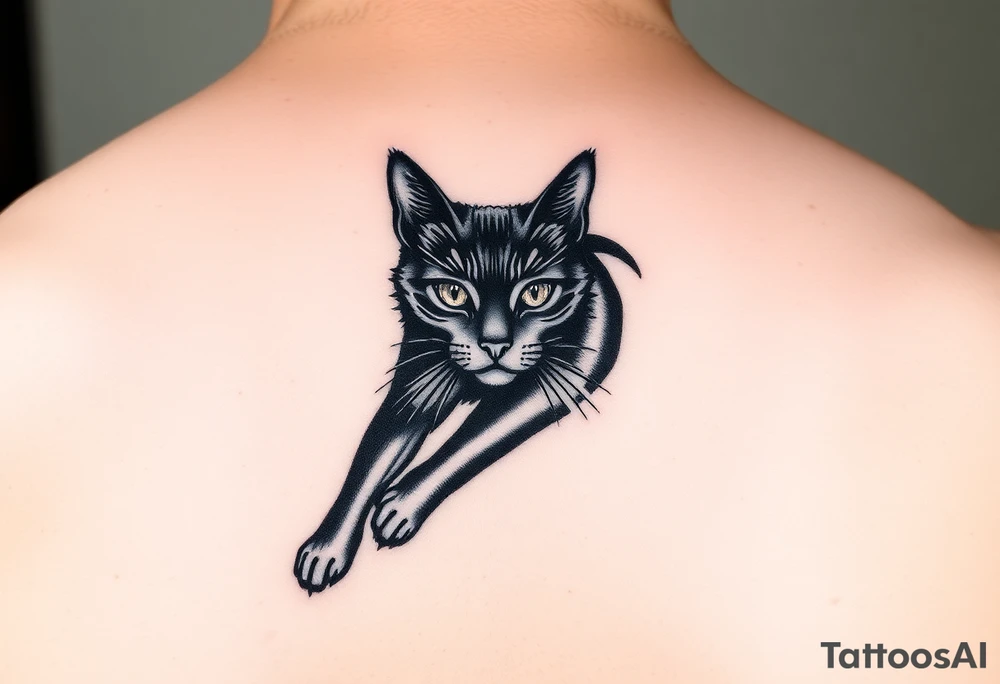 black cat tattoo idea