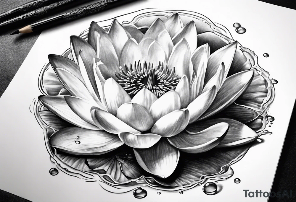 Water lilly with hourglass tattoo idea