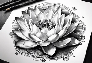 Water lilly with hourglass tattoo idea