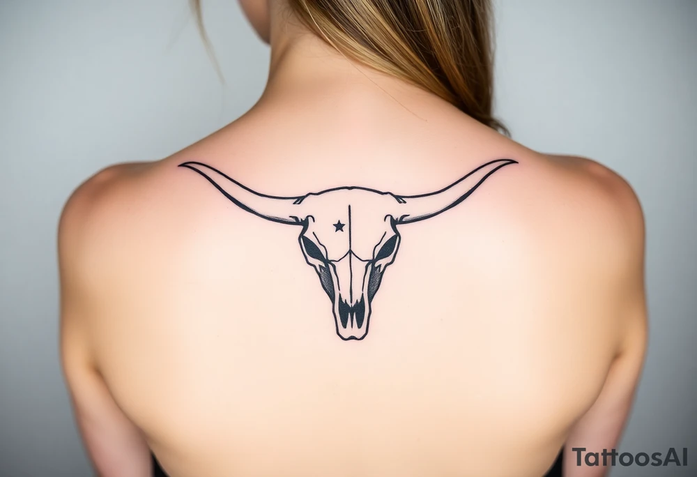 Longhorn skull with Texas flag tattoo idea