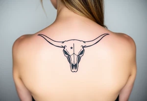 Longhorn skull with Texas flag tattoo idea