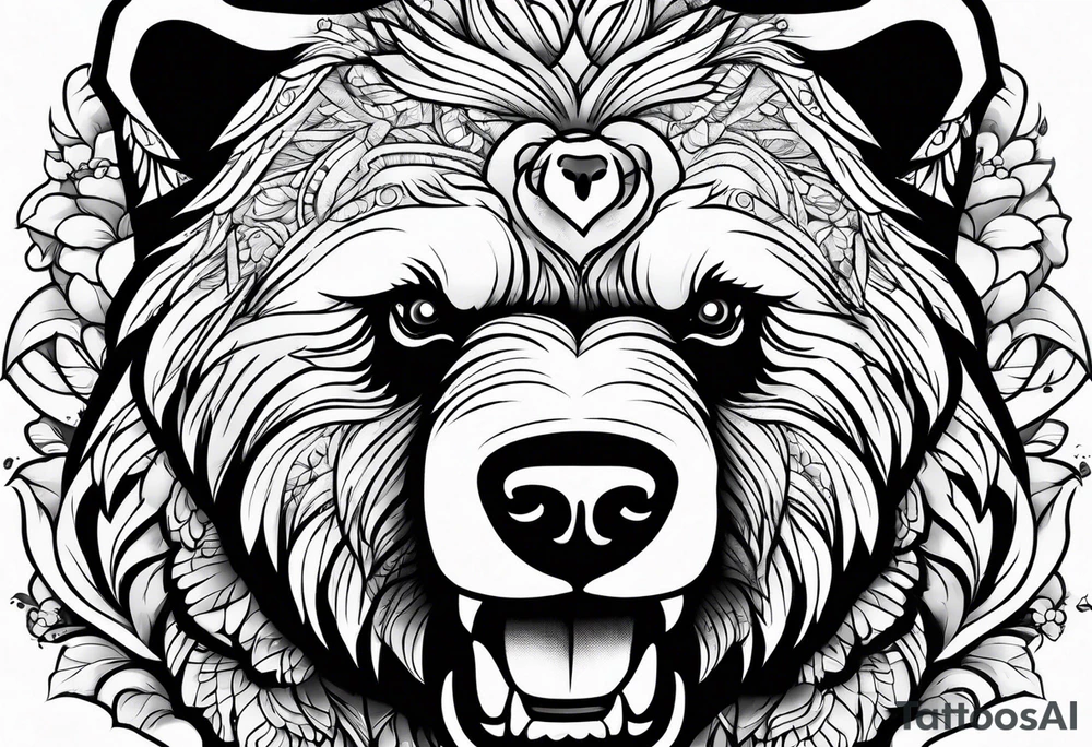 angry bear tattoo idea