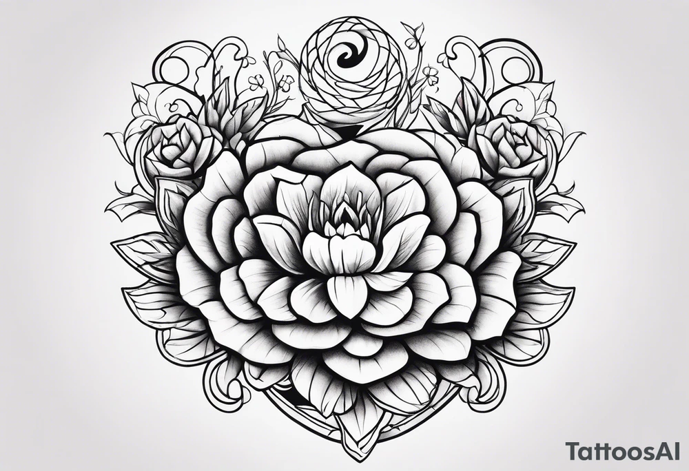 Snakes and flowers tattoo idea