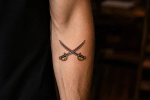 crossed sabres tattoo idea