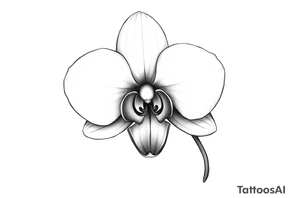 Small orchid flower tattoo idea