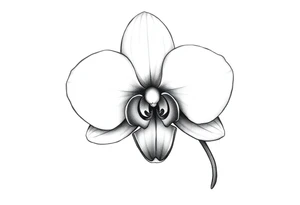 Small orchid flower tattoo idea