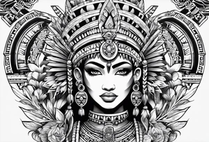 Aztec princess, ollin symbol tattoo idea
