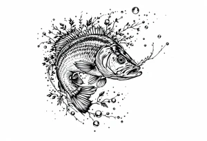 bass an fish in water sleeveless tattoo idea