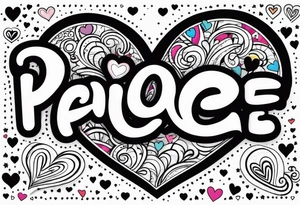 The name Paige with fine line hearts drawn with a welding tip tattoo idea
