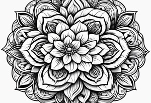 flowers, leaves mandala tattoo idea