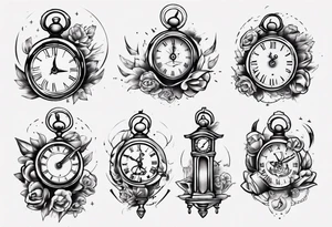 Baby clock name tattoo idea
