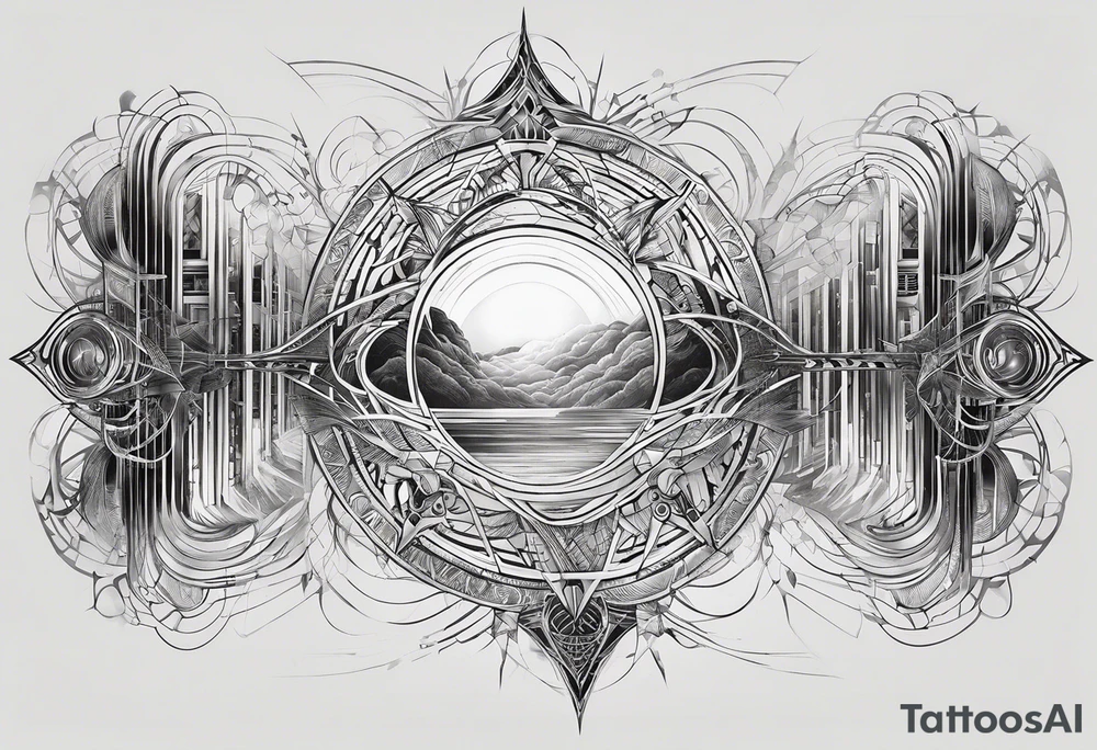 luminous trail that transcends time and space, etched onto your skin. The trail blurs into existence, its edges pulsating with energy. Imagine it as a ribbon of iridescent light, weaving through a cybernetic lattice—a fusion of biomechanics and cosmic velocity. tattoo idea