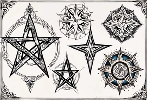 pentangle vertical tattoo idea